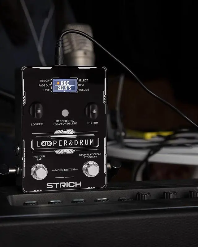 Alt view image 7 of 7 - Circle Loop 2-in-1 Drum Machine & Stereo Looper Pedal for Guitar | 100 drum patterns, 160-minute recording, USB audio upload/download and footswitch control