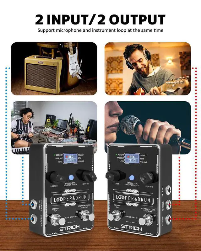 Alt view image 6 of 7 - Circle Loop 2-in-1 Drum Machine & Stereo Looper Pedal for Guitar | 100 drum patterns, 160-minute recording, USB audio upload/download and footswitch control