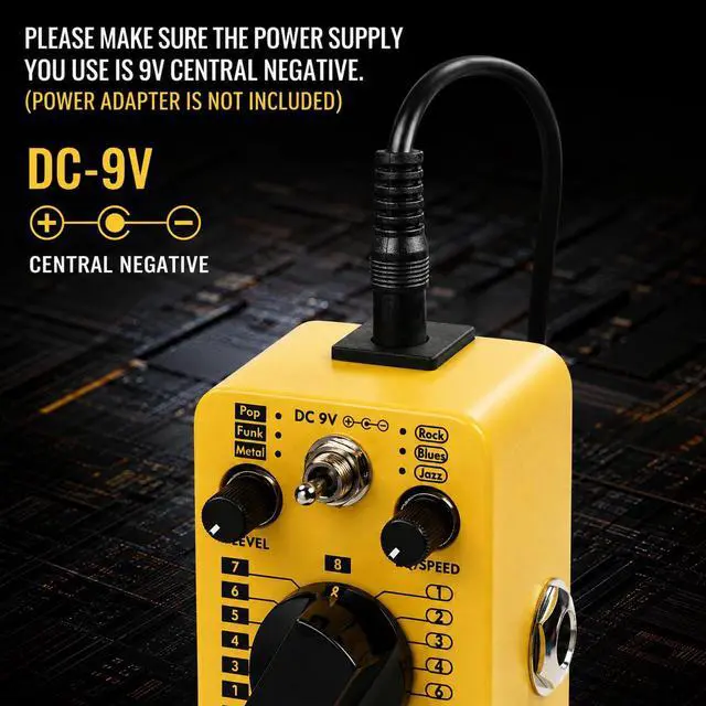 Alt view image 6 of 7 - AT-06 Drum Machine Guitar Pedal with Real-Time Fill Function 48 Drum Grooves 6 Music Styles & Tap Tempo EQ Presets for Electric Guitar