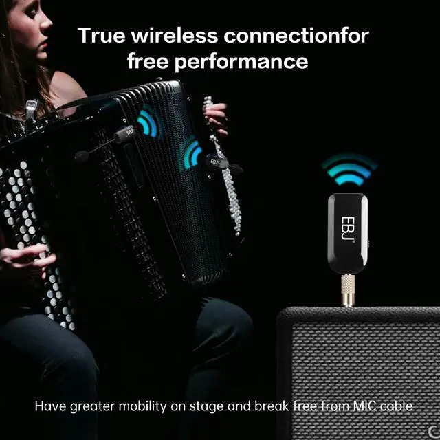 Alt view image 2 of 7 - 2.4G Instrument Microphone Receiver with Detachable Suction Cup for Guitar Violin Cello Accordion Speakers Pickup Stage Performance Live Noise Reduction Microphone 100ft Range (KX-801-2)