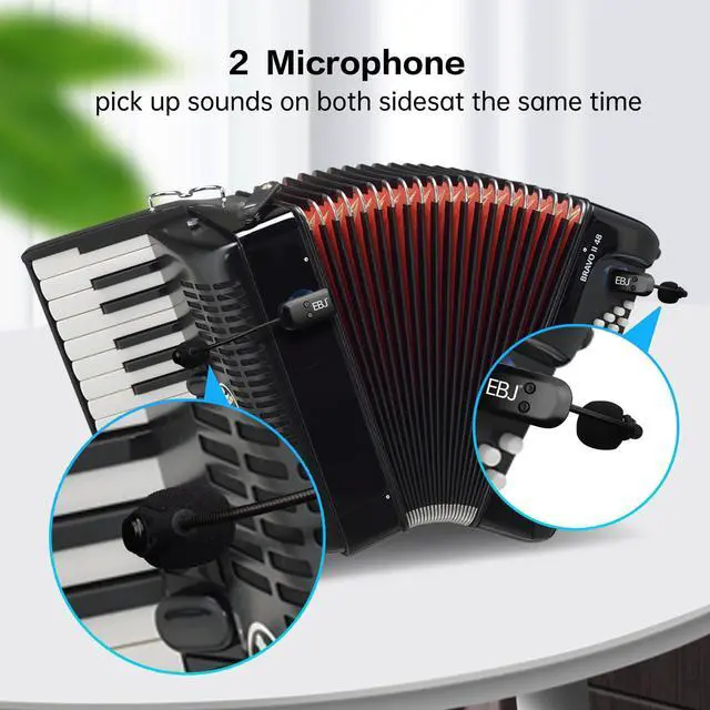Alt view image 6 of 7 - 2.4G Instrument Microphone Receiver with Detachable Suction Cup for Guitar Violin Cello Accordion Speakers Pickup Stage Performance Live Noise Reduction Microphone 100ft Range (KX-801-2)