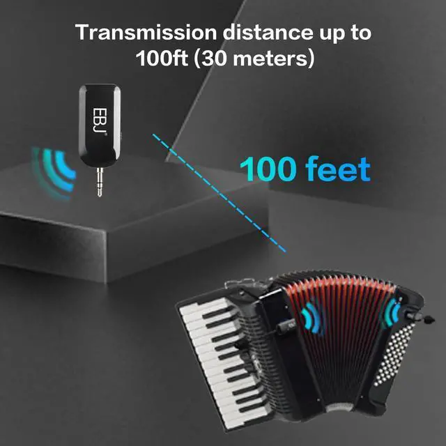 Alt view image 7 of 7 - 2.4G Instrument Microphone Receiver with Detachable Suction Cup for Guitar Violin Cello Accordion Speakers Pickup Stage Performance Live Noise Reduction Microphone 100ft Range (KX-801-2)