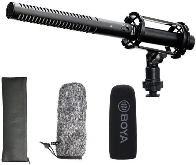 Main image of XLR Microphone, Shotgun Microphone BY-BM6060 with Shockmount Windscreen Mic for Camera DSLR External Condenser Professional Microphones for Video Interview ENG Film