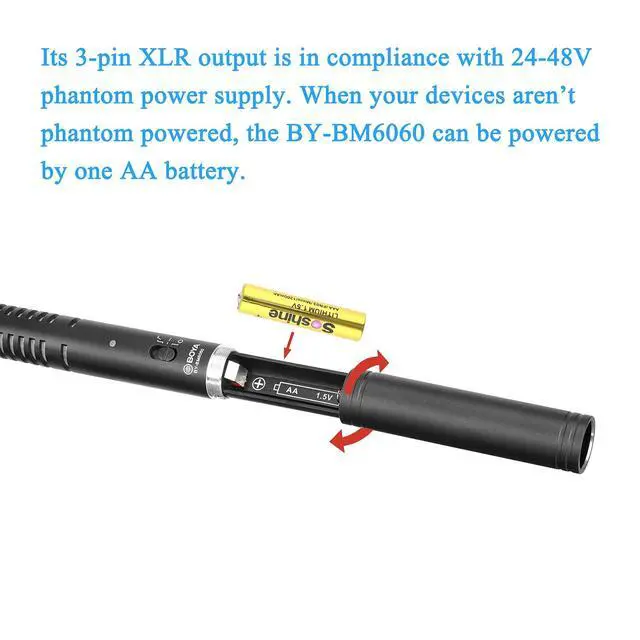 Alt view image 4 of 7 - XLR Microphone, Shotgun Microphone BY-BM6060 with Shockmount Windscreen Mic for Camera DSLR External Condenser Professional Microphones for Video Interview ENG Film