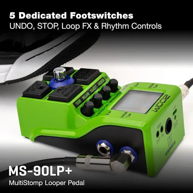 Alt view image 3 of 7 - MS-90LP+ MultiStomp Looper Pedal with 90-Minute Loops, 13-Hour Recording, High-Fidelity 32-Bit Float Audio, Backlit LCD, Rhythm Patterns, and MIDI, for Guitarists, Bassists, & Keyboardists