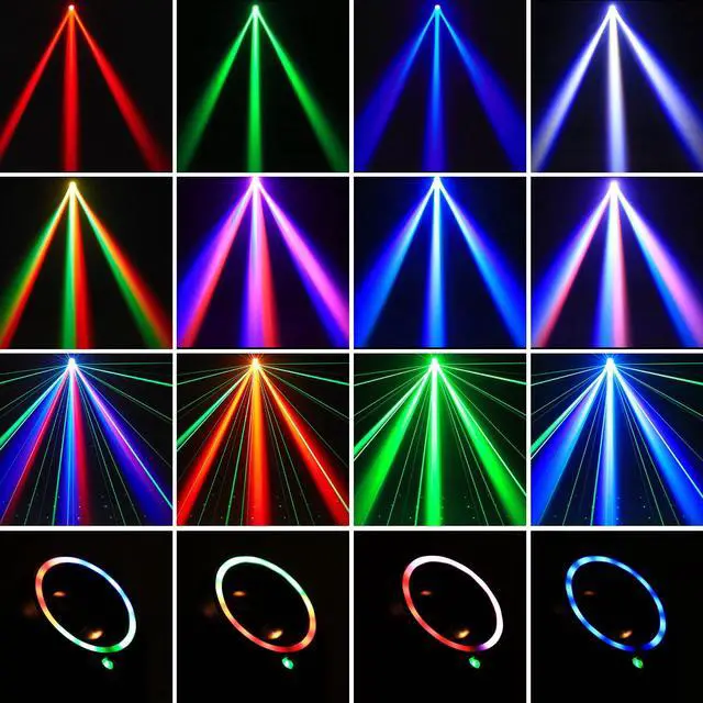 Alt view image 4 of 7 - 2-Pack Mini Moving Head Light, 50W LED Stage Lighting with Remote Control, Beam/Colorful Aperture/Starry Sky Effects for DJ Sets Party Family Gatherings Small Venues