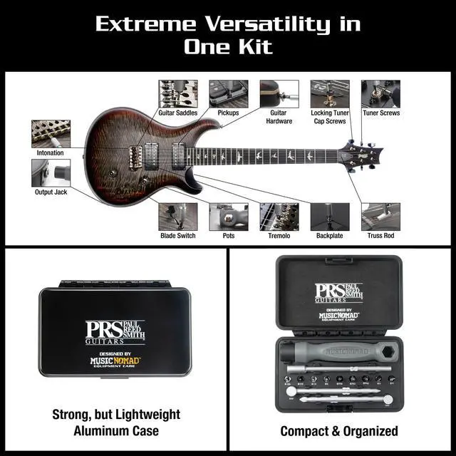 Alt view image 2 of 7 - PRS Guitars Tool Kit by 18 pc Screwdriver, Hex Wrench & Truss Rod Wrench Set (MN252)