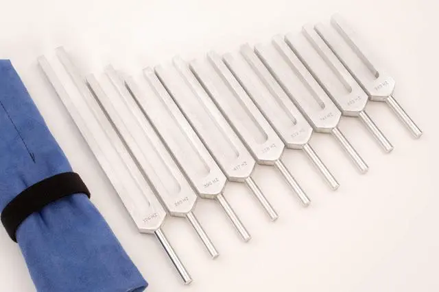 Main image of Solfeggio Tuning Forks for Healing Set - Made in the USA - Chakra Tuning Fork Set Includes 528 hz Tuning Fork - Sound Healing Instruments & Sound Therapy Instruments