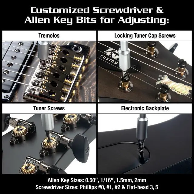 Alt view image 4 of 7 - PRS Guitars Tool Kit by 18 pc Screwdriver, Hex Wrench & Truss Rod Wrench Set (MN252)