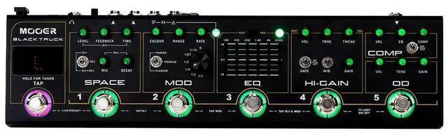 Main image of Black Truck Guitar Combined Effects Pedal for Metal with Compressor, Overdrive, Distortion, EQ, modulation, Delay, Reverb