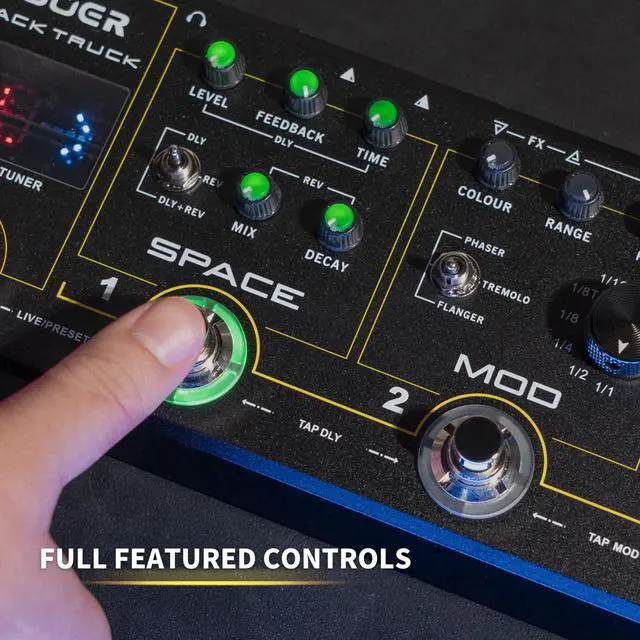 Alt view image 5 of 7 - Black Truck Guitar Combined Effects Pedal for Metal with Compressor, Overdrive, Distortion, EQ, modulation, Delay, Reverb