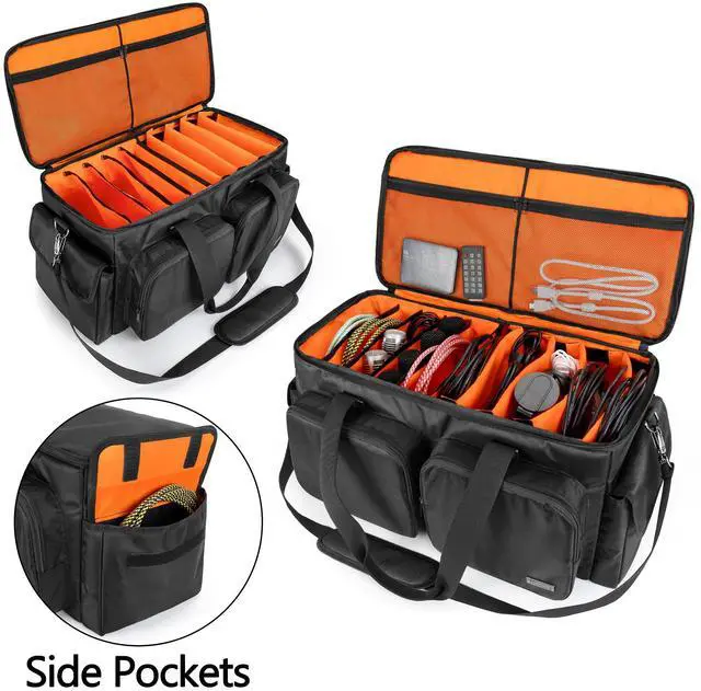 Alt view image 2 of 7 - DJ Cable File Bag with Detachable Padded Bottom and Dividers | Travel Gig Bag for Professional DJ Gear, Musical Instrument and Accessories