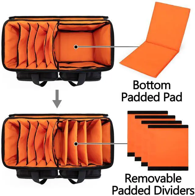 Alt view image 3 of 7 - DJ Cable File Bag with Detachable Padded Bottom and Dividers | Travel Gig Bag for Professional DJ Gear, Musical Instrument and Accessories