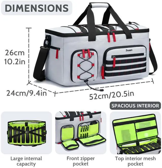 Alt view image 3 of 6 - DJ Cable Bag with Detachable Dividers for Equipment and Music Gear, Grey | Laptop and Microphone Pocket, Versatile Carrying with Shoulder Strap, Durable Fabric, for Musicians and Audio Professionals