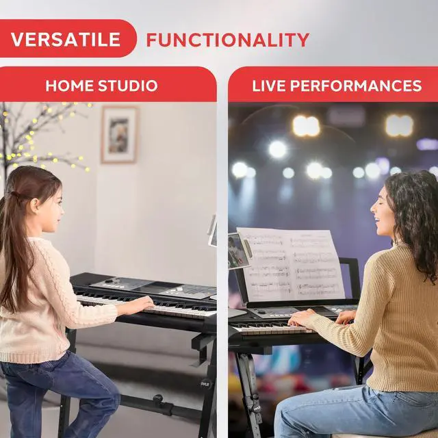 Alt view image 2 of 7 - Heavy Duty Folding Keyboard Stand - Sturdy Reinforced Z Design W/ Adjustable Width & Height, Foam Padded Arms, Digital Piano Stand, Fits 54-88 Key Electric Pianos, For Travel & Storage - PKST38
