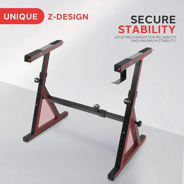 Alt view image 5 of 7 - Heavy Duty Folding Keyboard Stand - Sturdy Reinforced Z Design W/ Adjustable Width & Height, Foam Padded Arms, Digital Piano Stand, Fits 54-88 Key Electric Pianos, For Travel & Storage - PKST38