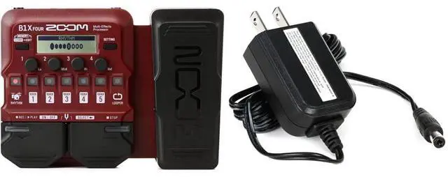 Main image of B1X FOUR Bass Guitar Multi-Effects Processor with Expression Pedal & AD-16 AC Adapter, 9V AC Power Adapter Designed for Use with Guitar, Bass, and Acoustic Effects Pedals
