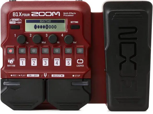 Alt view image 2 of 6 - B1X FOUR Bass Guitar Multi-Effects Processor with Expression Pedal & AD-16 AC Adapter, 9V AC Power Adapter Designed for Use with Guitar, Bass, and Acoustic Effects Pedals