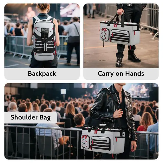 Alt view image 6 of 6 - DJ Cable Bag with Detachable Dividers for Equipment and Music Gear, Grey | Laptop and Microphone Pocket, Versatile Carrying with Shoulder Strap, Durable Fabric, for Musicians and Audio Professionals