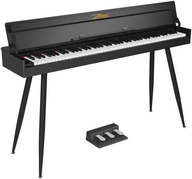 Main image of 88 Key Full-Weighted Digital Piano - Wooden Upright Electric Keyboard with Progressive Hammer Action, 3-Pedal Unit, Stand & Headphone Jack for Beginner Adults (Black)