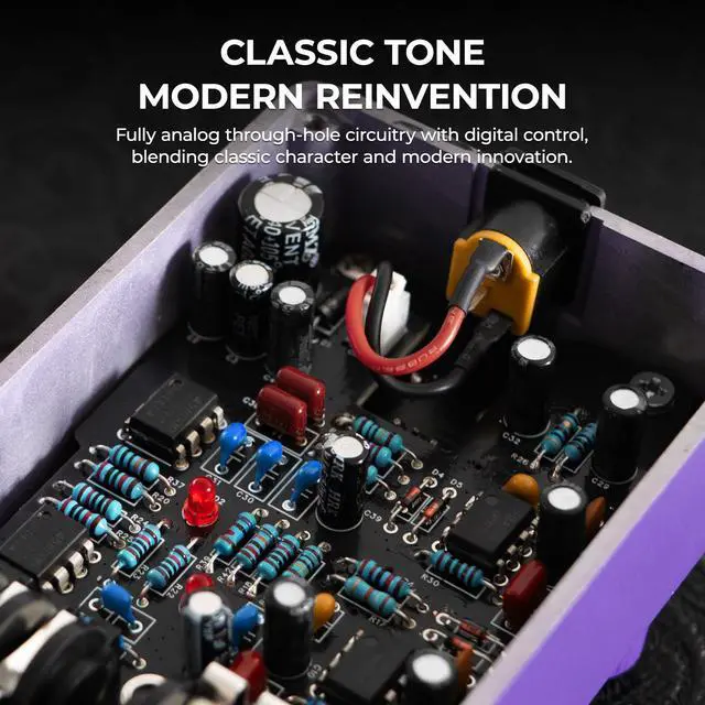 Alt view image 2 of 7 - Gnash Dual-Channel Analog Distortion Guitar Effects Pedal | Series/Parallel High - Gain Drive Channels with True Bypass for Bass & Electric Guitar, for Metal, Rock & Experimental