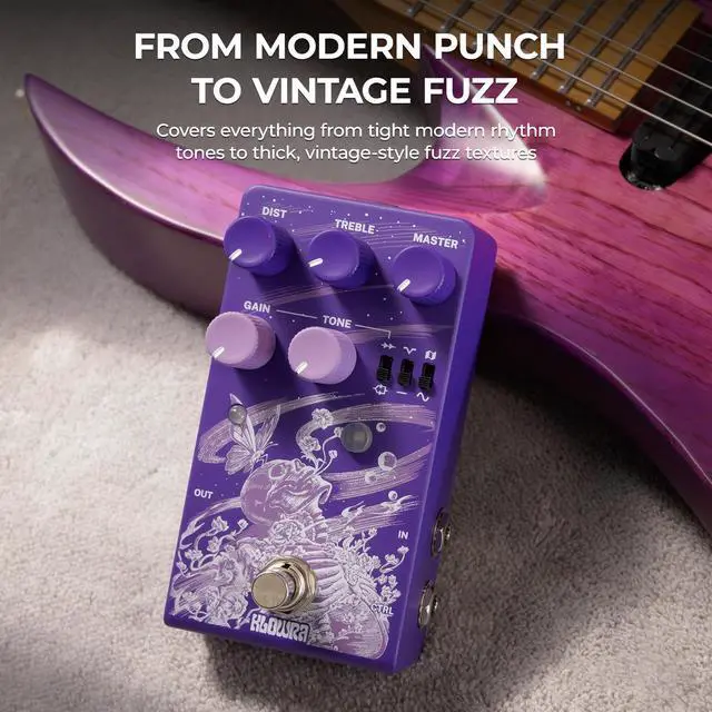 Alt view image 4 of 7 - Gnash Dual-Channel Analog Distortion Guitar Effects Pedal | Series/Parallel High - Gain Drive Channels with True Bypass for Bass & Electric Guitar, for Metal, Rock & Experimental