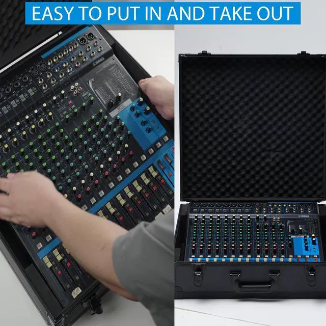 Alt view image 2 of 6 - Mixer Case for Yamaha MG16XU/ MG20XU | Protective Hard Shell Carrying Storage Gig Bag Case for Mackie ProFX16V3 / Tascam Model 16 with EVA Foam | Fits Mixer Size up to 19.7 X 17.4" X 5.2"