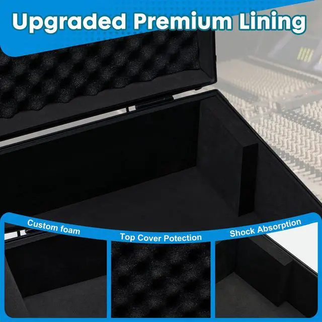 Alt view image 5 of 6 - Mixer Case for Yamaha MG16XU/ MG20XU | Protective Hard Shell Carrying Storage Gig Bag Case for Mackie ProFX16V3 / Tascam Model 16 with EVA Foam | Fits Mixer Size up to 19.7 X 17.4" X 5.2"