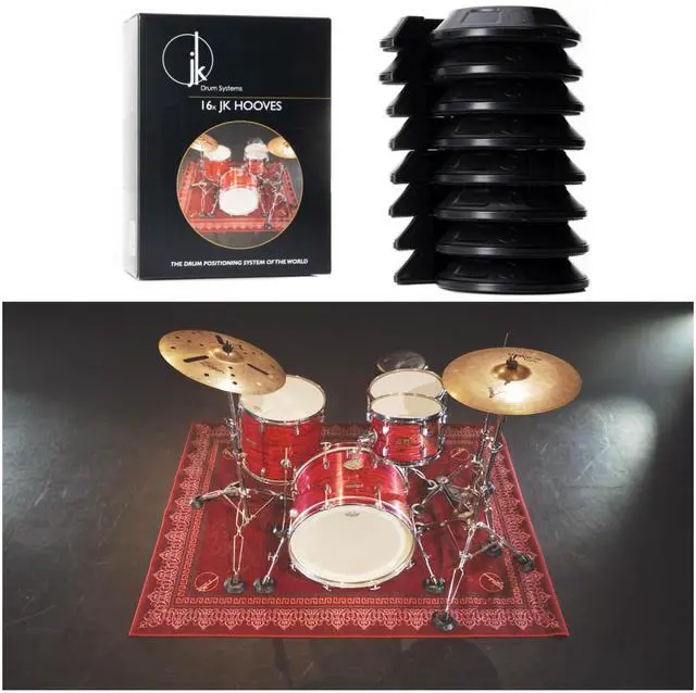 Main image of 16-Pack Drum Hooves | Stabilize Your Drumset | Non-Slip Drum Accessories | Compatible with Kick Drums, Bass Drums, Pedals | Anchor for Drum Rugs & Mats | Ø4,17 in x 0,98 in