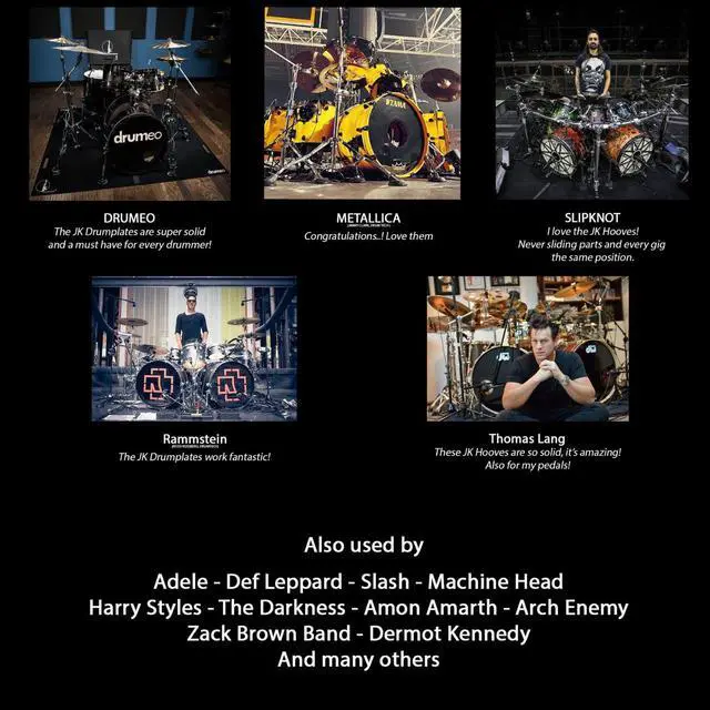 Alt view image 4 of 7 - 16-Pack Drum Hooves | Stabilize Your Drumset | Non-Slip Drum Accessories | Compatible with Kick Drums, Bass Drums, Pedals | Anchor for Drum Rugs & Mats | Ø4,17 in x 0,98 in