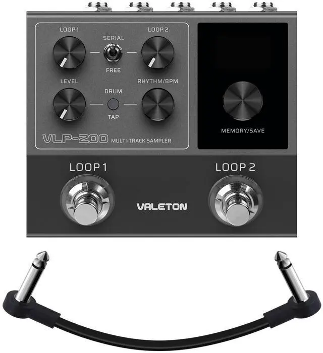 Main image of Looper Pedal Dual Track Stereo Looper for Guitar, Bass, Keyboard, Vocals Drum Machine 99 Project Storage spaces Software Support VLP-200(Included 1 PCS Additional 15 CM TS Cable)