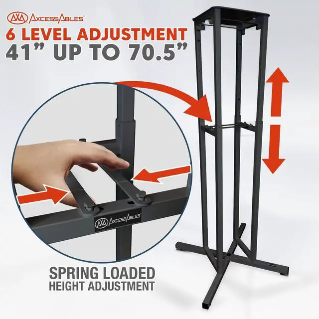 Alt view image 5 of 6 - AxcessAble Two (2) Moving Head Light Black Stands with White/Black Scrims, Portable DJ Lighting Stands with Carrying Bag and EVA Pads Adjustable Height Up to 70.5" (2-Stand Pack)