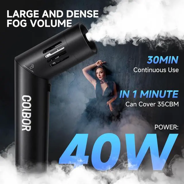 Alt view image 2 of 7 - CF5 Fog Machine 40W, Mini Handheld Smoke Machine for Photography with Remote Control, Small Fogger Haze Maker for Indoor Outdoor Halloween Party Cosplay Wedding