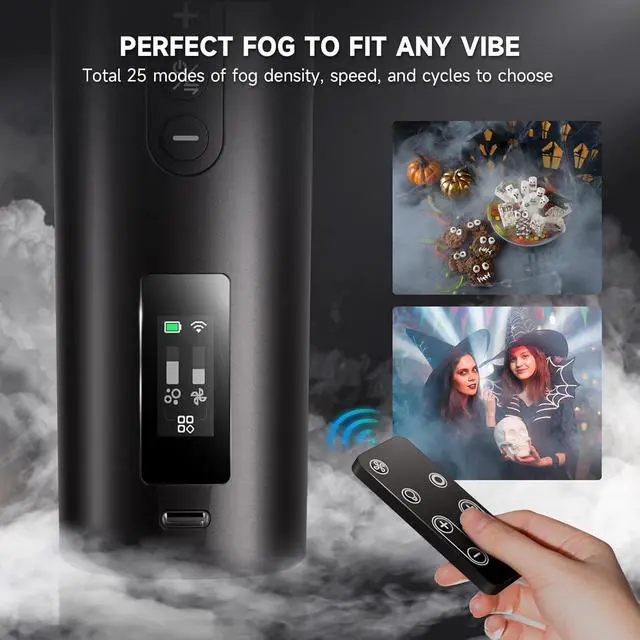 Alt view image 4 of 7 - CF5 Fog Machine 40W, Mini Handheld Smoke Machine for Photography with Remote Control, Small Fogger Haze Maker for Indoor Outdoor Halloween Party Cosplay Wedding