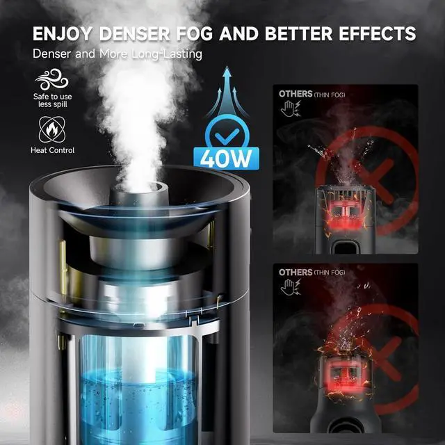 Alt view image 6 of 7 - CF5 Fog Machine 40W, Mini Handheld Smoke Machine for Photography with Remote Control, Small Fogger Haze Maker for Indoor Outdoor Halloween Party Cosplay Wedding