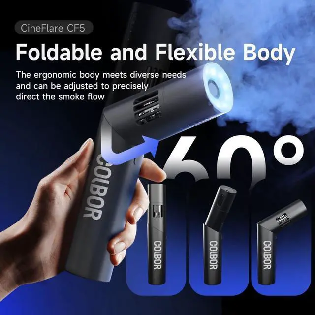 Alt view image 4 of 6 - CF5 Portable Fog Machine, 40W MINI Handheld Smoke Machine with RGB Lights Effect Remote Control Fogger for Photography Outdoor Events, Parties, Stage Effects, Halloween