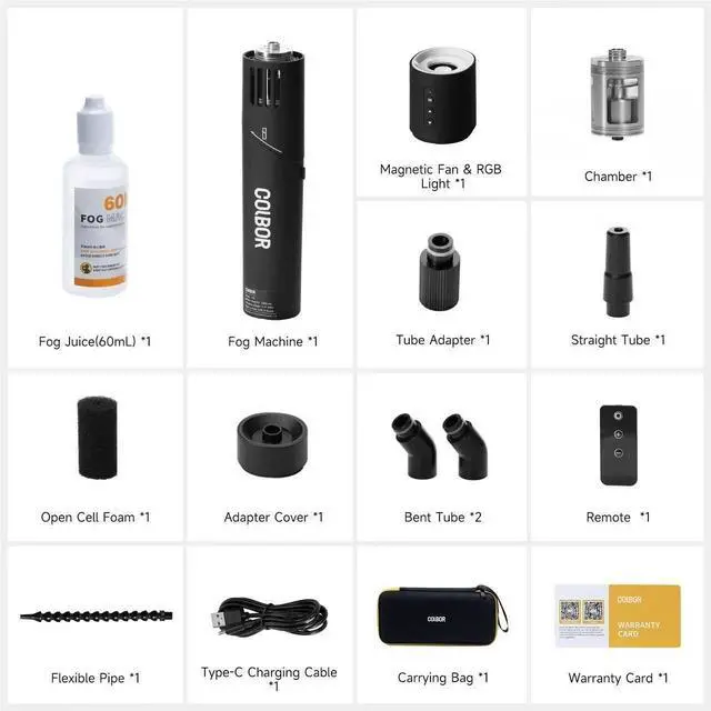 Alt view image 6 of 6 - CF5 Portable Fog Machine, 40W MINI Handheld Smoke Machine with RGB Lights Effect Remote Control Fogger for Photography Outdoor Events, Parties, Stage Effects, Halloween