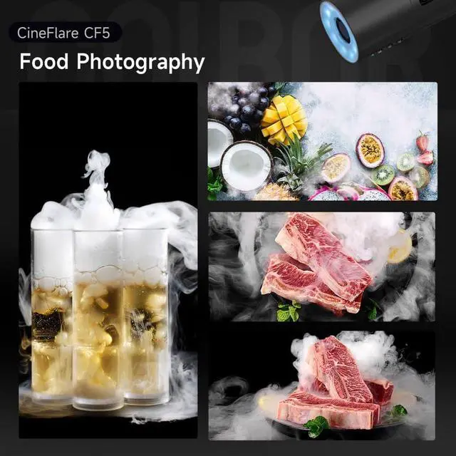 Alt view image 3 of 6 - CF5 Portable Fog Machine, 40W MINI Handheld Smoke Machine with RGB Lights Effect Remote Control Fogger for Photography Outdoor Events, Parties, Stage Effects, Halloween