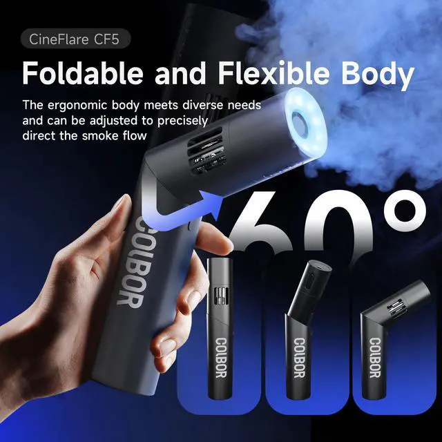 Alt view image 3 of 7 - CF5 Mini Fog Machine Portable Smoke Machine 40W Handheld with Remote Control, Small Fogger Haze Maker for Indoor Outdoor Film,Photography,Streaming,Weddings Stage,Rechargeable Fog Machine