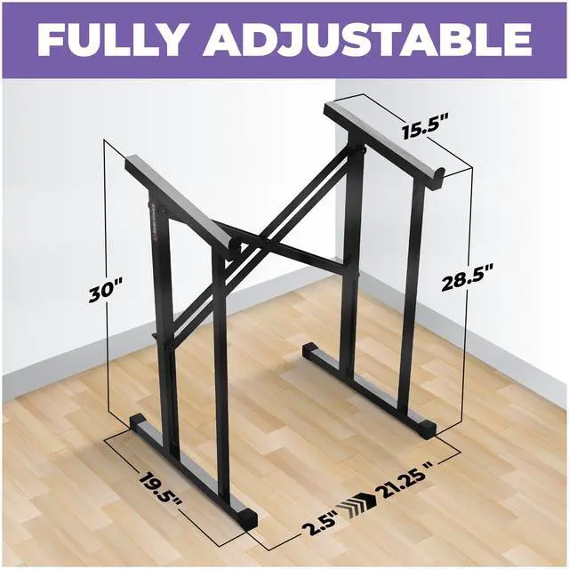 Alt view image 2 of 6 - Portable Audio Mixer Stand - Angled Foldable & Adjustable Studio Music Mixer Synth, MPC Stand For Drum Machines, DJ Turntables, Audio Rack Music Equipment & More