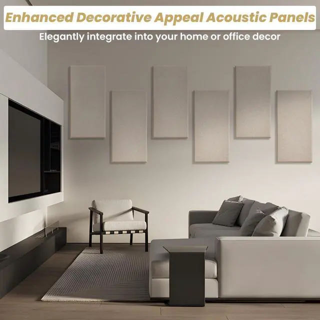 Alt view image 6 of 7 - 6PCS Fiberglass Acoustic Panels, 23.6"x11.8"x2" Sound Proof Panels for Walls, High NRC Sound Absorbing Panels, Noise Cancelling Wall Panels for Recording Studio, Home Office & Theater