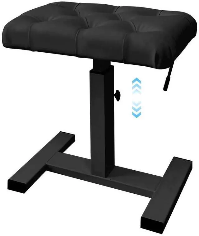 Main image of Height Adjustable Keyboard Bench Hydraulic Lifting Tufted | Piano Bench 19.3" x 12.2" PU Leather Seat Keyboard Chair Heavy Duty Piano Stool with High-Density Sponge Alloy Base
