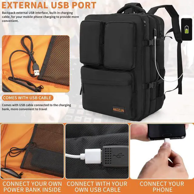 Alt view image 2 of 7 - DJ Mixer Travel Backpack 15"x9.8"x21.6" For Controller DJ Multi-Pockets With USB Port For Two Equipments,Laptop,Vinyl Records,Cables Accessories