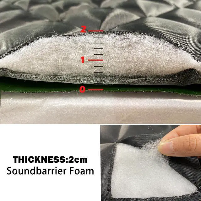 Alt view image 5 of 7 - Sound Barrier Temporary Construction Traffic Industrial Sports Pitches Outdoor Noise Control Sound Blocking Reducing Cancelling Soundproof Screen Blankets 39.3x78.7-1 Pack-(Green)