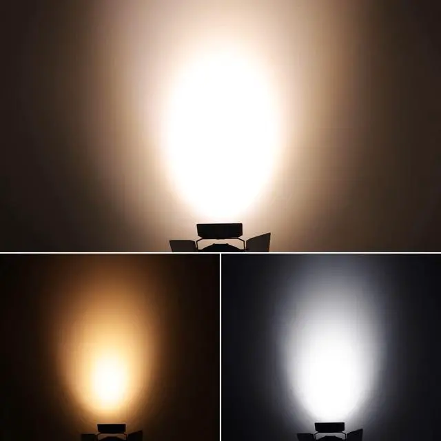 Alt view image 2 of 7 - Stage Lights with Barn Doors, LED Par Lights Warm & Cool White Spotlights, Sound Activated DMX512 Professional Par Can Light for Theater Church Events Wedding Studio Concert 4 Packs