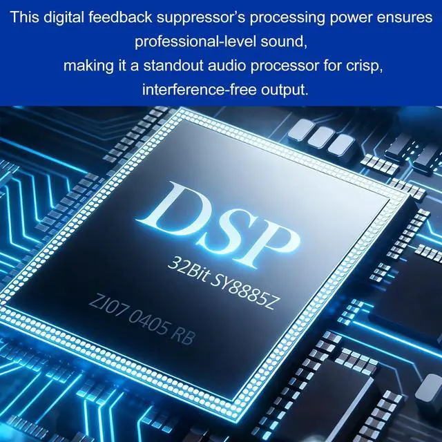 Alt view image 3 of 6 - Professional Feedback Suppressor, Audio Processor, 6-In 6-Out Microphone Anti-Howling Frequency Shifter, Feedback Eliminator for Performance Stage Conference and Karaoke, Plug-and-Play Design