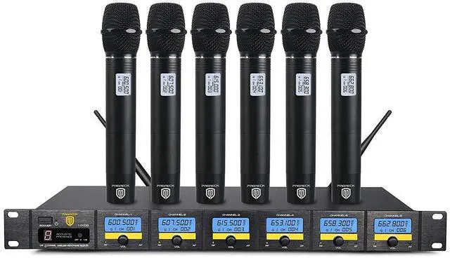 Main image of MX66 6-Channel UHF Wireless Microphone System with 6 Hand-held Microphones Karaoke Machine for Party/Wedding/Church/Conference/Speech