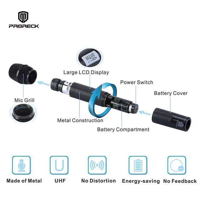 Alt view image 4 of 7 - MX66 6-Channel UHF Wireless Microphone System with 6 Hand-held Microphones Karaoke Machine for Party/Wedding/Church/Conference/Speech
