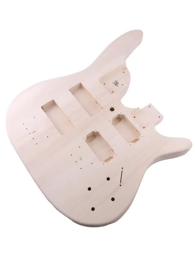 Alt view image 6 of 7 - Double Neck DIY Guitar & Bass Kit 6 String & 4 String Guitar Kit | Basswood Body, Hard Maple Neck, Engineered Fretboard, Chrome Hardware, Build Your Own Bass and Guitar