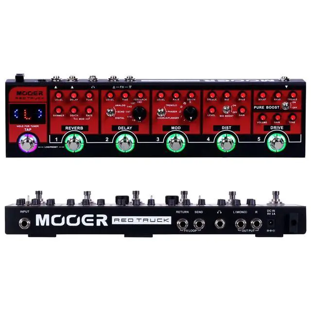 Alt view image 2 of 7 - Red Truck Combined Multi Effects Multiple Stompbox, Tranditional Guitar Effects Pedalboard
